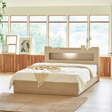 하포스 하모니 E0 3단 멀티 서랍형 LED 침대 프레임 S SS D Q (매트선택 지정일설치), 하모니3단 (오크), 싱글, 프레임만, 오크