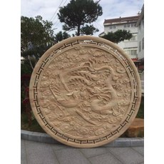 橡膠木 龍鳳戲珠 木雕 直徑1.4米 厚3釐米, 如圖所示, 1個