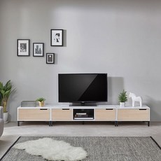 1단 2단 서랍장 안정감있는 TV다이 거실장 풀세트 B 보관함 수납장 고급 추천, 아카시아화이트