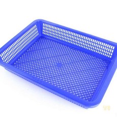 대목 낮은 사각 소쿠리 6호특 블루 거름망