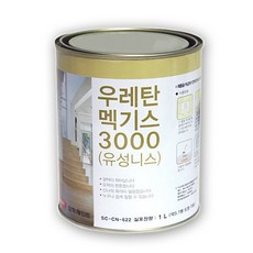 삼화페인트 목재용 유성니스 우레탄 멕기스 3000, 1L, 1개