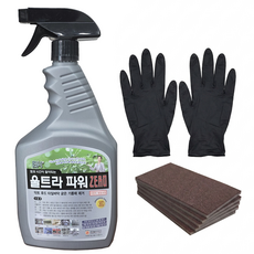 울트라파워 만능 주방세제 세척제 무취 저자극 기름때 찌든때 제거 수세미 포함, 1L, 1개