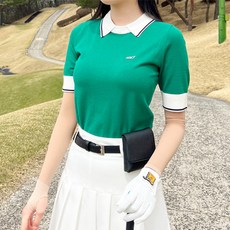 MmSports 女款春夏時尚翻領高爾夫短袖針織T恤