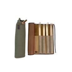 pdh 牛皮鼓棒袋 高級質感, 1個, 內層真皮小卷