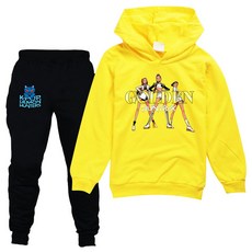 KPop Demon Hunters 獵魔女團春秋季男女童薄款連帽衛衣長褲A4030