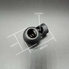 스토퍼 잠금 스츠웨어 투명 액세서리 재봉 클립, 1개, 15mm 블랙 15mm 2개