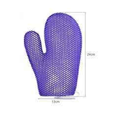 TPU 샤워 때밀이 장갑 목욕 때타월 등밀이 손가락 글러브 각질제거 버블 통기성 벌집 실리콘 바디 떄밀이 타올, 04 Purple bath gloves × 1개 × 1