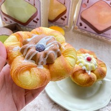 빵모양 인테리어 장난감 말랑이 베이커리 디자인 스퀴시 스트레스 해소템 귀여운쿠션, 초콜릿아이스크림빵