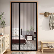 폴라도레 찢어지지 않는 사이드 도어 방충망 현관 자석 찍찍이 모기장, 1번 - 블랙(기본망)