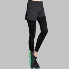 레깅스 9부 여성 레이어드 운동복 편안한 트레이닝팬츠