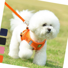 키밍 강아지 산책줄 가슴줄 야간 반사 하네스 목줄, 블랙_M, 1개