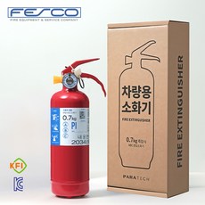 파라텍 차량용 소화기 0.7kg 일반형 분말소화기 KFI 인증제품 현대자동차 납품중 휴대용소화기 가정용소화기 주방용소화기, 1개
