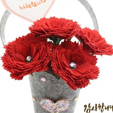 펠트 카네이션 꽃바구니 1인 카네이션만들기세트