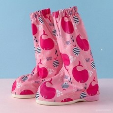 高筒兒童雨鞋套男女童加厚耐磨防滑防沙腳套雨天防水鞋套沙漠旅遊, 藍色海豚（防沙款）,L碼
