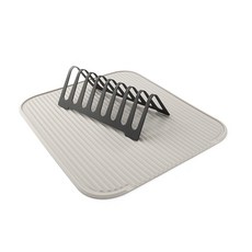 CleanLiving 실리콘 건조매트 접시거치대 2종세트, 락그레이, 1개, 1단