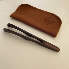 【 199出貨】高端茶夾 功夫茶杯鑷子 茶夾子 茶具配件 實木茶叶夾子 喝茶工具, 黑檀木偃月茶夾+茶巾, 1個
