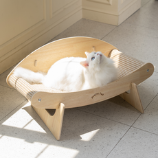 프레이즈펫 프리미엄 소파 스크래쳐 - XL 70cm 최대형 반영구 매트 리필 교체 가능 고양이 침대, 1개, 내추럴 베이지