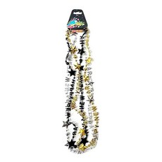 해피 뉴 이어 이브 2022 다양한 골드 블랙 실버 색상 파티 비즈 목걸이 12개 팩, 해피 뉴 이어 이브 2022 다양한 골드 블랙 실버 색