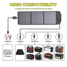 2000W 고출력 접이식 태양광 패널 키트 - 12V AGM/LiFePO4 배터리 및 파워스테이션용 고효율 충전기, 01 12V용, 04 베이지