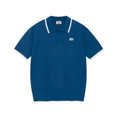 브랜드정품 리 LEE 카라 배색 반팔 니트 블루 362467