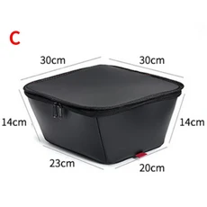 전기 자전거 가방 안장 짐 바구니 장치, C 대형원형+뒷좌석고정액세서리, 1개