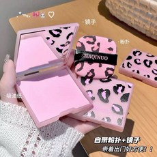 吸油紙 臉部控油面紙 自帶鏡子粉撲 便攜收納美妝工具, 1組, 豹紋淨澈吸油紙, 100入