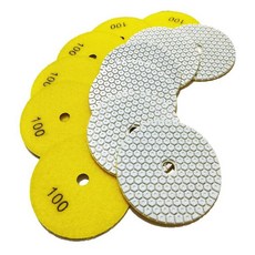 10.2cm(4인치) 새 모델 건식 다이아몬드 연마 패드 드릴 그라인더 폴리셔용 드라이/습식 대리석 광택 패드 키트 11개 - 콘크리트 조리대 쿼츠 스톤용 화강암 버핑, 그릿 100