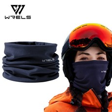 WRELS 얇은 플리스 페이스 마스크 방풍 보온 밀착형 자전거 스키 오토바이 남녀공용, 1개, 네이비