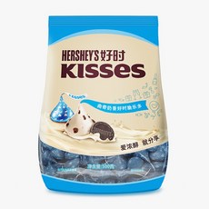 【24H出貨 台灣現貨】簡裝 HERSHEYS 水滴巧克力 KISSES 好時水滴巧克力 巧克力, 1個, 曲奇白巧【500克】（約110顆）