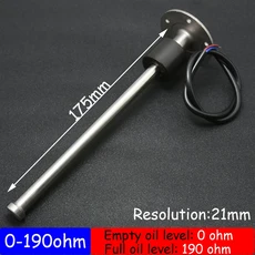 빨간색 LED 자동차 보트 해양 디지털 연료 레벨 게이지 미터 0-190Ω 방수 연료 레벨 미터 연료 레벨 센서, 05 175mm