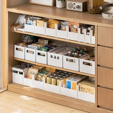 HK.sell 모더니 길이조절가능 정리수납함 팬트리 다용도 바구니, O자형 대, 1개, 화이트