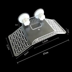 橋型烏龜浮台曬背台 吸盤固定式浮島 水龜澤龜曬背爬台, 1個, 橋型/半透明霧面
