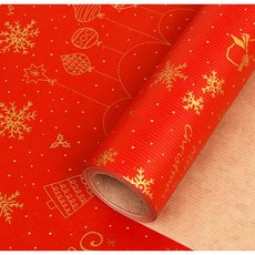 크리스마스 별밤롤 종이 롤 포장지 10m, 1개, 빨강