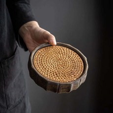 粗陶 越南藤編 壺承 養壺墊 功夫茶具 擺件, 商品主圖, 1個