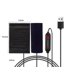 【M】1쌍 5V 2A USB 전기 오토바이 핸들바 히터 커버 3단계 온열 그립 액세서리, 01 Black 1set