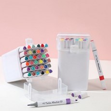 수이몰 수성 트윈 마커펜 다용도 플라스틱케이스 무향 마카펜, 1통, 24색