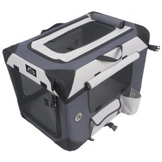 접이식 차량용 강아지 케이지 중대형 견주 여행용 이동장, 블루 그레이