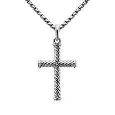 데이비드율만 케이블 크로스 스털링 실버 펜던트 35mm
