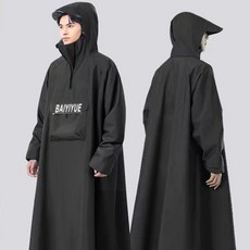 빈시엔 남자 우비 성인 우의, 1개, 블랙