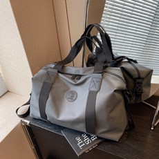 kp短途齣差旅行包手提包大容量行李收納袋防水休閒運動健身背包, 1個, 深灰色, 深灰色