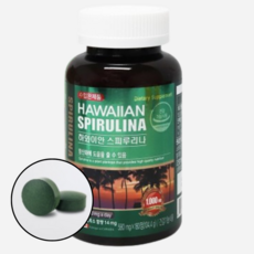 캐나다 수입 완제품 하와이안 스피루리나 580mg, 1개, 180정