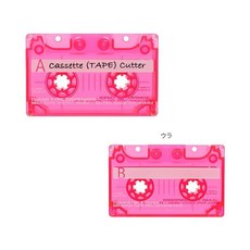 Sunstar 錄音帶造型紙膠帶切割器, 1個, 03.透明桃 S4835387