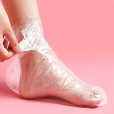 쥬넛 발 보습 위생 비닐 양말 100pcs 투명발커버 발보습