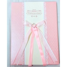 緞帶簽名簿 (粉紅色/湖水綠) - 結婚/訂婚婚俗用品, 1個, 粉紅色