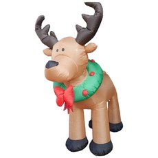 聖誕節240公分充氣麋鹿裝飾 聖誕節慶裝飾 聖誕節佈置, 棕色, 1個