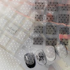 [더네일샵] 도트 망사 메쉬레이스 네일스티커 ms521 ms522, 1개, 화이트 (ms521)