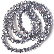 Bead 크리스탈 4mm 론델비즈 한세트 2줄 컬러선택, 실버