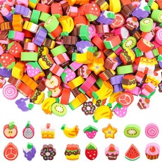 FOIMAS 미니 케이크 과일 지우개 300개 교실 상품 보상 파티 선물용 다양한 연필 지우개, FOIMAS 미니 케이크 과일 지우개 300개, 교실