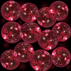 Vertintong 12팩 30.5cm(12인치) 야광 LED 비치볼 점보 컨페티 글리터 공기 주입식 공 수영장 게임 파티 여름용(실버), 로즈 골드