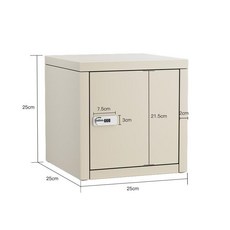 KNAI INS風小型鐵皮櫃 家用密碼文件櫃, 奶油黃 迷你櫃